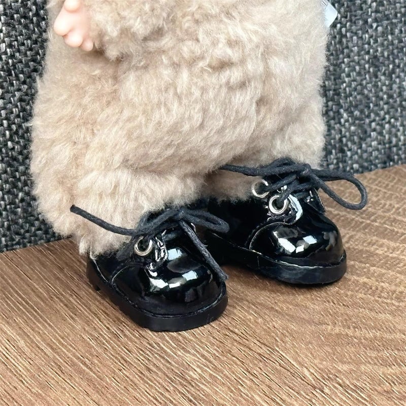 Jojedomo Compatible with Labubu Doll Shoes for 17cm Doll,Shoes Used for Labubu Accessories(P-Black) - Image 3